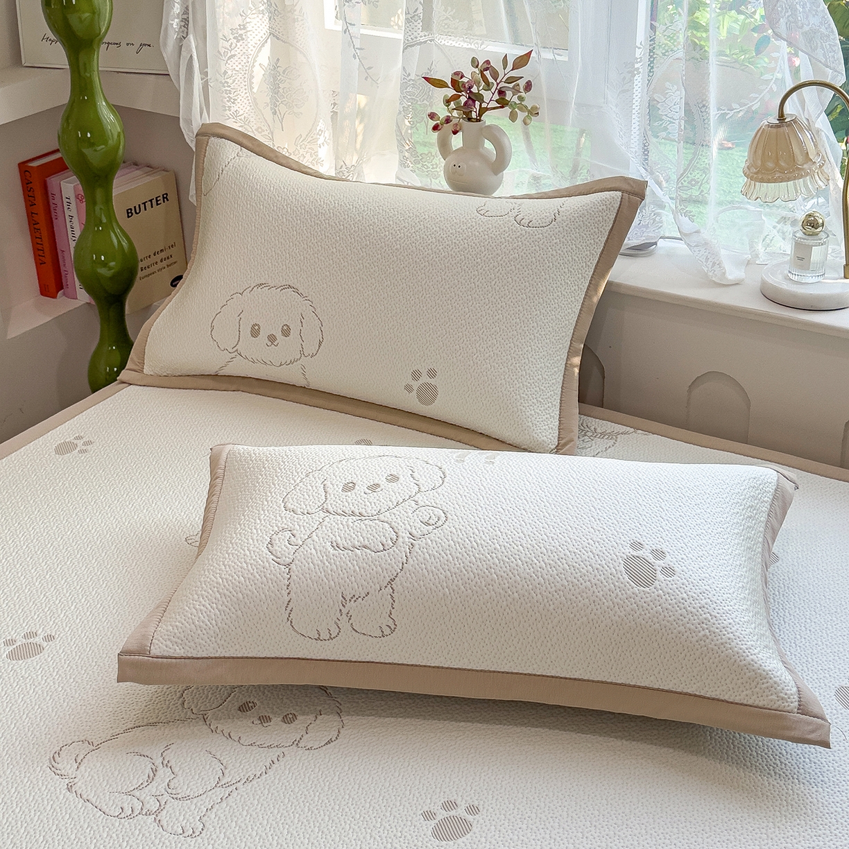 91家纺网 家纺一手货源 找家纺 典冠 2026新款PE凉感豆豆提花软席 玩偶狗