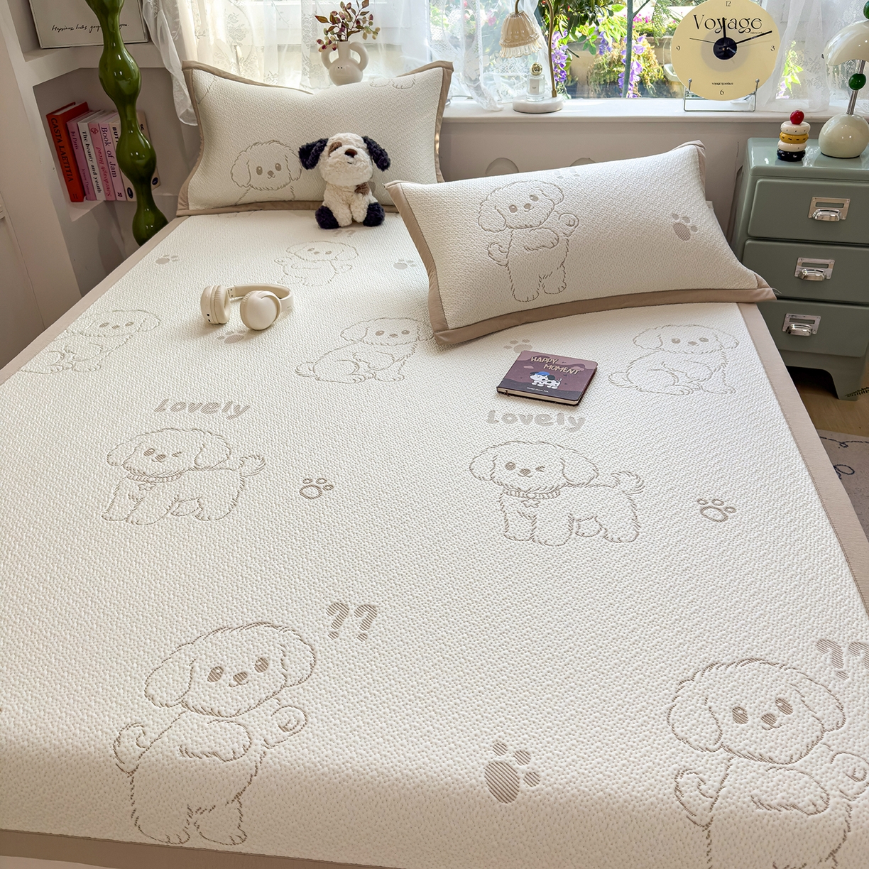 91家纺网 家纺一手货源 找家纺 典冠 2026新款PE凉感豆豆提花软席 玩偶狗