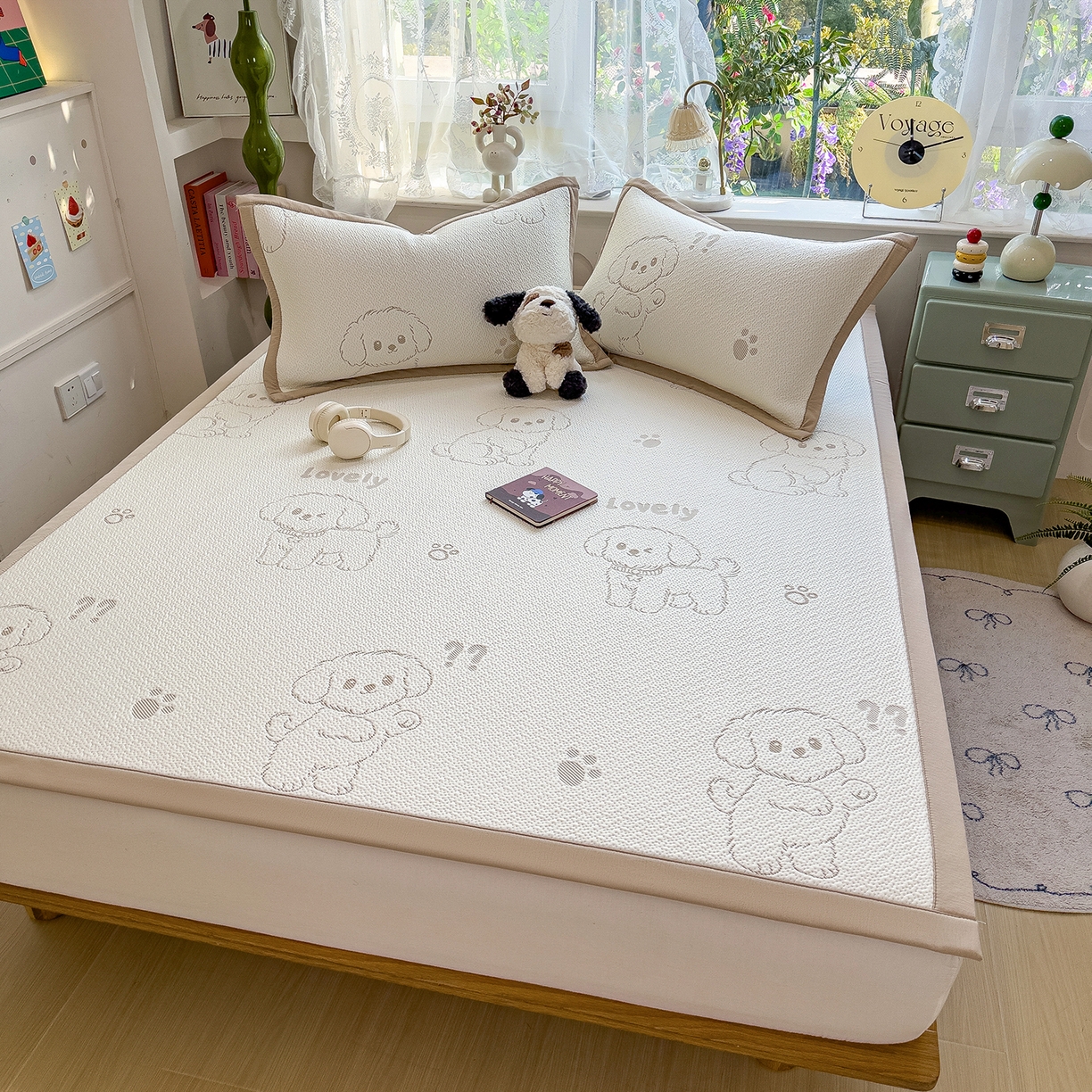 91家纺网 家纺一手货源 找家纺 典冠 2026新款PE凉感豆豆提花软席 玩偶狗