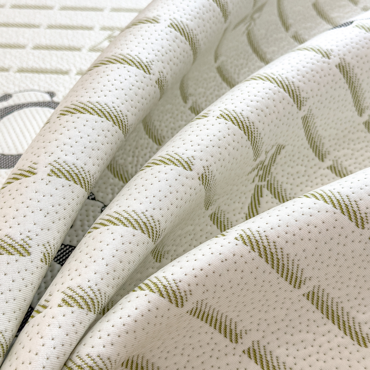 91家纺网 家纺一手货源 找家纺 典冠 2026新款PE凉感豆豆提花软席 熊猫-绿