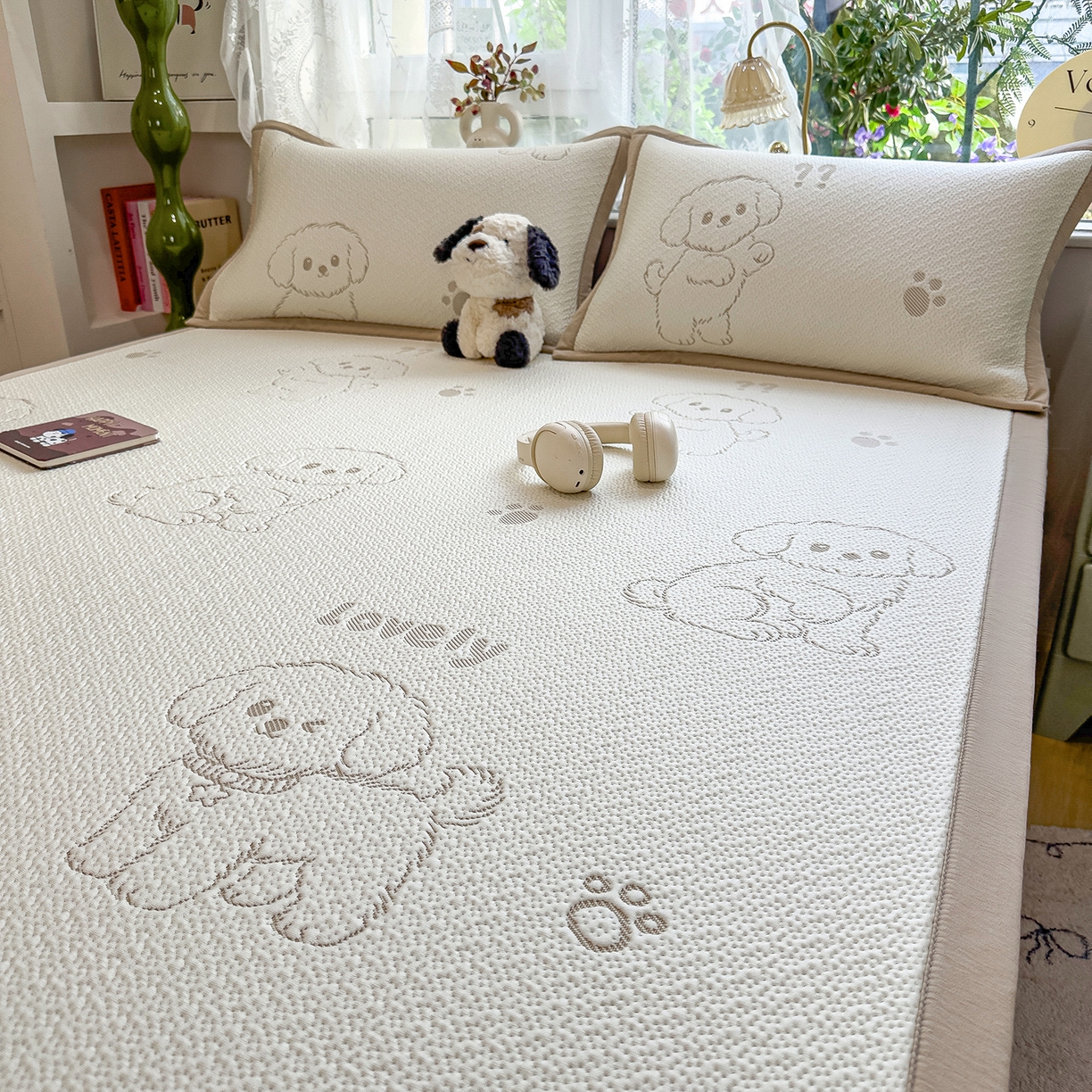 91家纺网 家纺一手货源 找家纺 典冠 2026新款PE凉感豆豆提花软席 玩偶狗