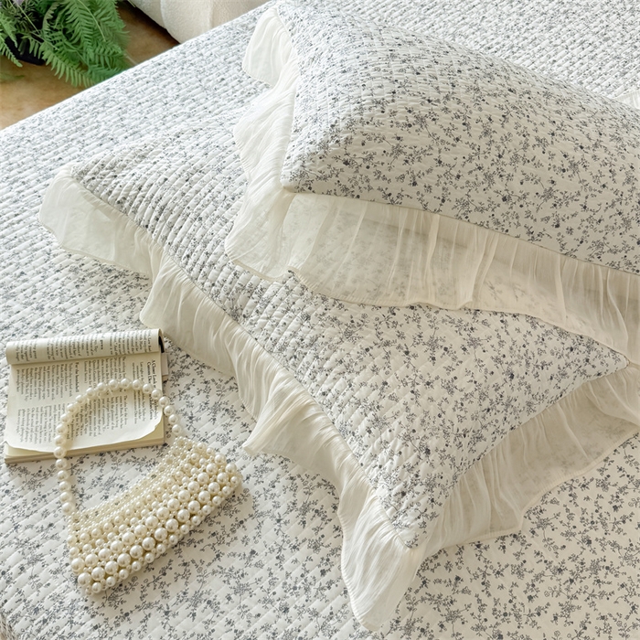 91家纺网 家纺一手货源 找家纺 吾欢心 2026新款仿锦安法式花边凉感丝床盖款夏凉被四件套软凉席三件套小冰皮空调被 云间茉莉