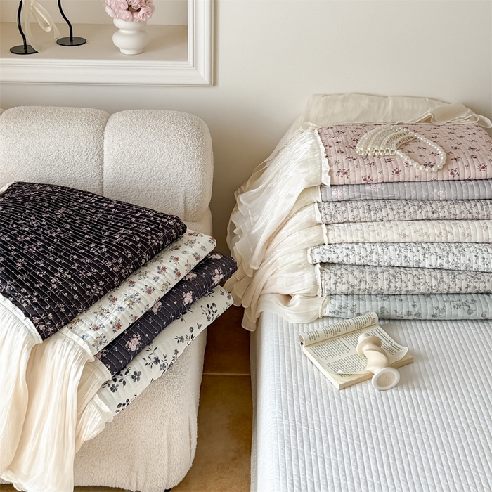 吾欢心 2026新款仿锦安法式花边凉感丝床盖款夏凉被四件套软凉席三件套小冰皮空调被 组合图仅做展示不可下单