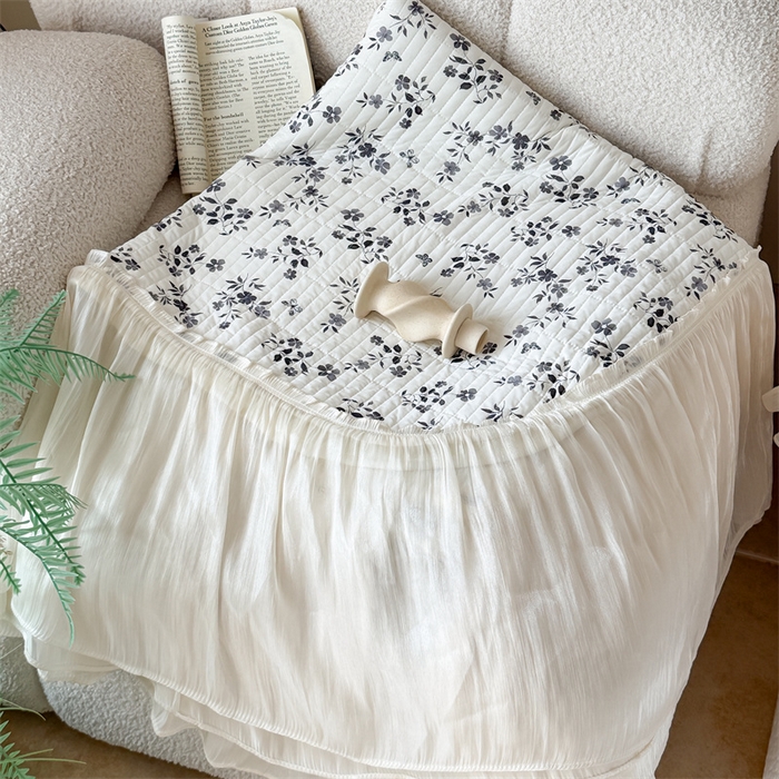 91家纺网 家纺一手货源 找家纺 吾欢心 2026新款仿锦安法式花边凉感丝床盖款夏凉被四件套软凉席三件套小冰皮空调被 组合图仅做展示不可下单