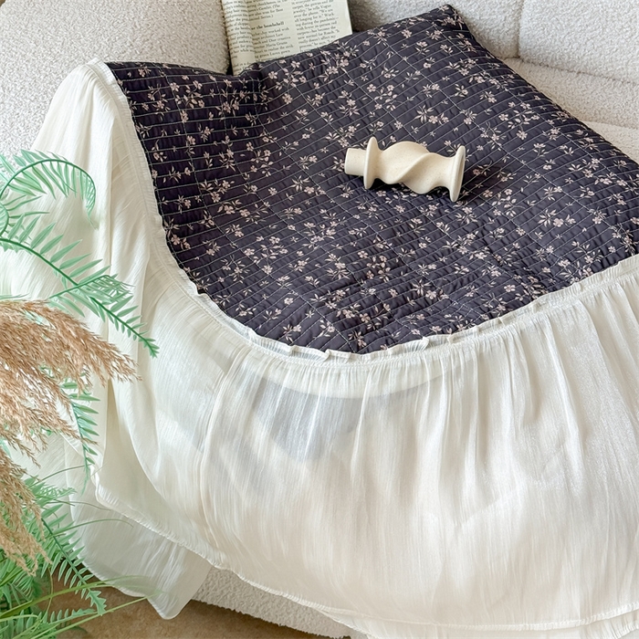 91家纺网 家纺一手货源 找家纺 吾欢心 2026新款仿锦安法式花边凉感丝床盖款夏凉被四件套软凉席三件套小冰皮空调被 组合图仅做展示不可下单