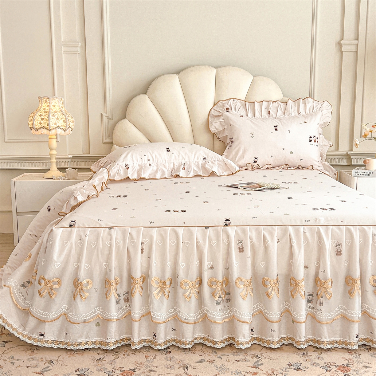 91家纺网 家纺一手货源 找家纺 宜凡家纺 2026新款全棉公主风单层床裙三件套② 森林动物派