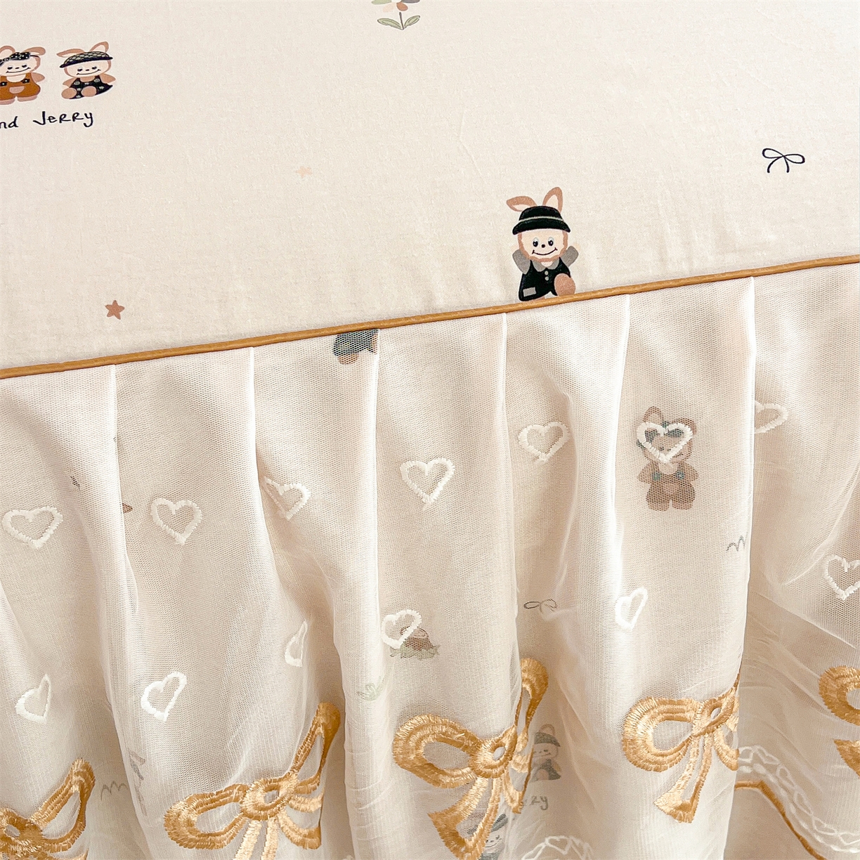 91家纺网 家纺一手货源 找家纺 宜凡家纺 2026新款全棉公主风单层床裙四件套② 森林动物派