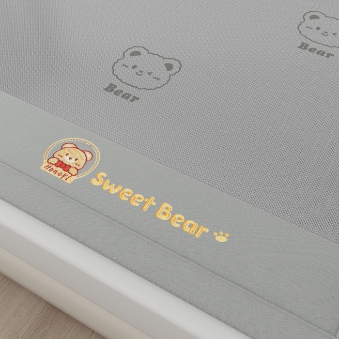 91家纺网 家纺一手货源 找家纺 梵克保罗 2026新款3D复合三明治冰藤冰丝凉席套件-甜蜜小熊 甜蜜小熊-灰色