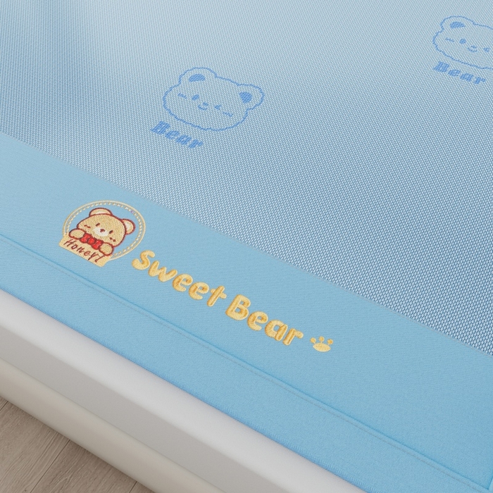 91家纺网 家纺一手货源 找家纺 梵克保罗 2026新款3D复合三明治冰藤冰丝凉席套件-甜蜜小熊 甜蜜小熊-蓝色