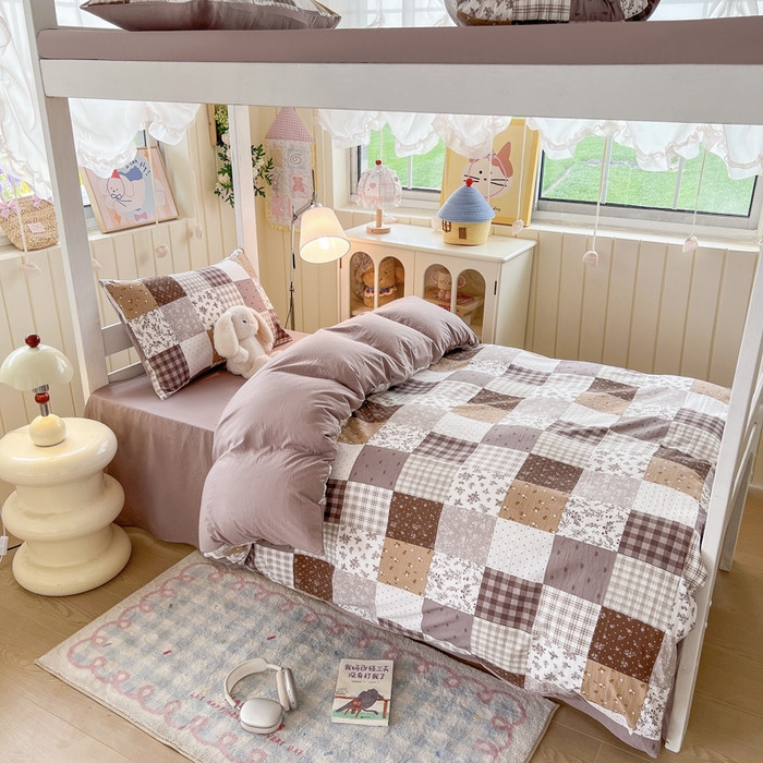 91家纺网 家纺一手货源 找家纺 （总）简冠家纺 2026新款仿棉水洗棉学生三件套宿舍三件套多件套大礼包