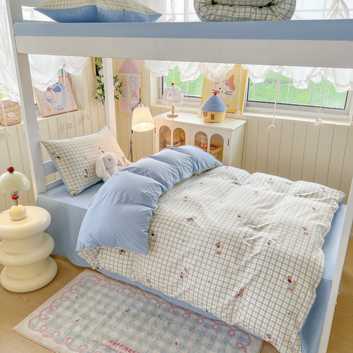 91家纺网 家纺一手货源 找家纺 （总）简冠家纺 2026新款仿棉水洗棉学生三件套宿舍三件套多件套大礼包