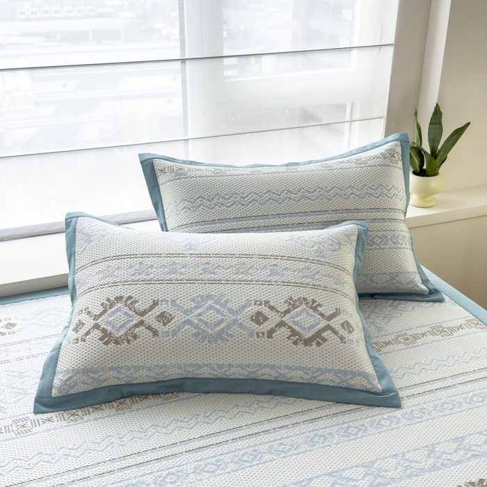 91家纺网 家纺一手货源 找家纺 （总）倾慕家纺 2026新款PE时尚风豆豆凉席花卉系列--床席款