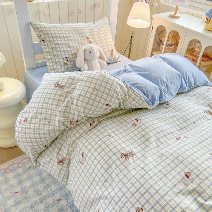 91家纺网 家纺一手货源 找家纺 （总）简冠家纺 2026新款仿棉水洗棉学生三件套宿舍三件套多件套大礼包