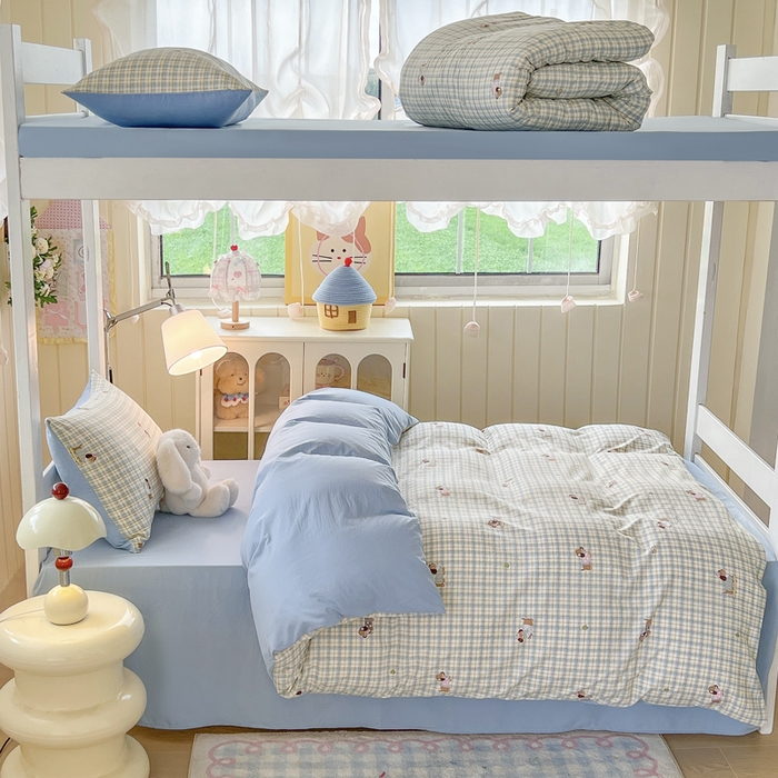 91家纺网 家纺一手货源 找家纺 （总）简冠家纺 2026新款仿棉水洗棉学生三件套宿舍三件套多件套大礼包