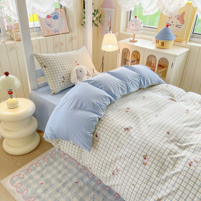 91家纺网 家纺一手货源 找家纺 （总）简冠家纺 2026新款仿棉水洗棉学生三件套宿舍三件套多件套大礼包