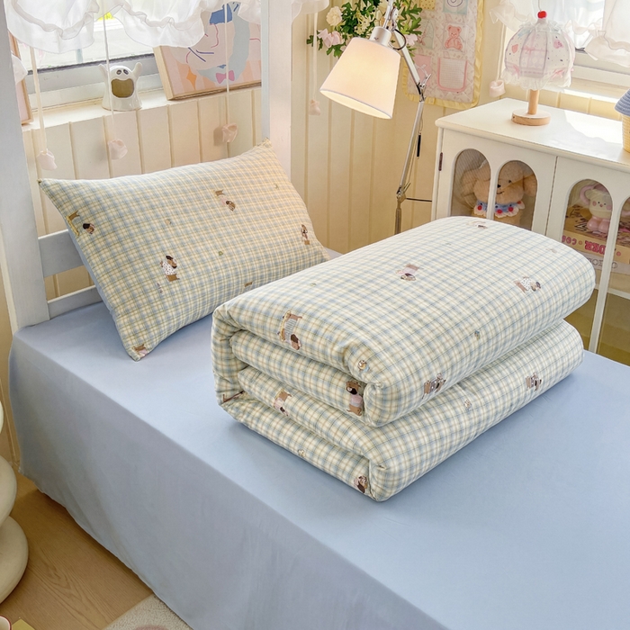 91家纺网 家纺一手货源 找家纺 （总）简冠家纺 2026新款仿棉水洗棉学生三件套宿舍三件套多件套大礼包