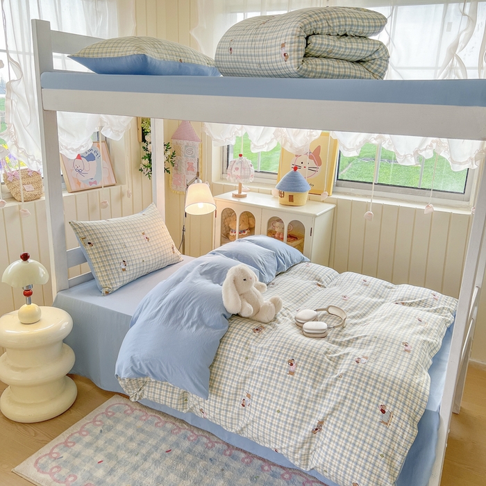 91家纺网 家纺一手货源 找家纺 （总）简冠家纺 2026新款仿棉水洗棉学生三件套宿舍三件套多件套大礼包