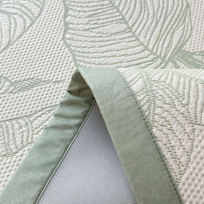 91家纺网 家纺一手货源 找家纺 倾慕家纺 2026新款PE时尚风豆豆凉席花卉系列--床席款 大叶绿床席款