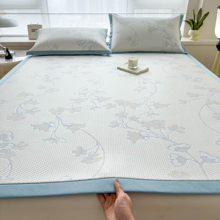 倾慕家纺 2026新款PE时尚风豆豆凉席花卉系列--床席款 满江花床席款