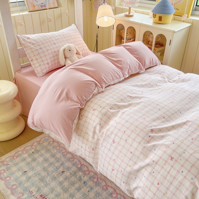 91家纺网 家纺一手货源 找家纺 简冠家纺 2026新款仿棉水洗棉学生三件套宿舍三件套多件套大礼包 爱彩