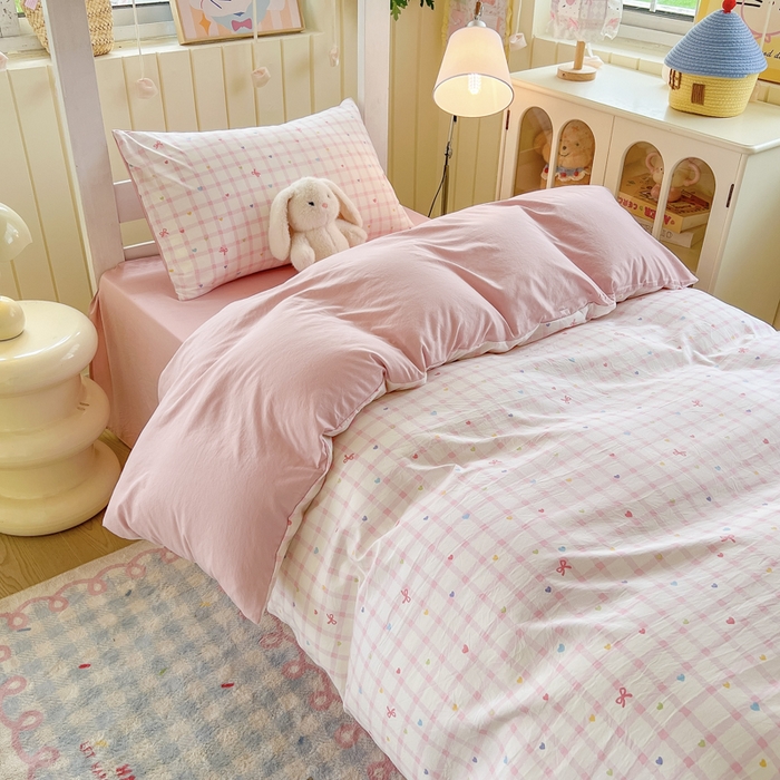 91家纺网 家纺一手货源 找家纺 简冠家纺 2026新款仿棉水洗棉学生三件套宿舍三件套多件套大礼包 爱彩