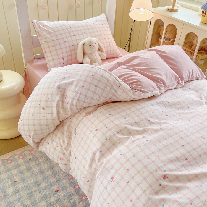 91家纺网 家纺一手货源 找家纺 简冠家纺 2026新款仿棉水洗棉学生三件套宿舍三件套多件套大礼包 爱彩