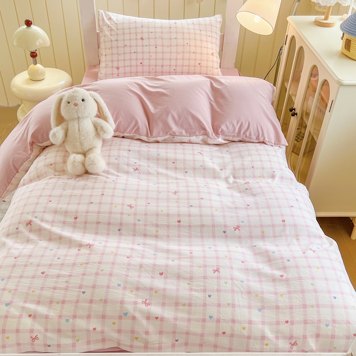 91家纺网 家纺一手货源 找家纺 简冠家纺 2026新款仿棉水洗棉学生三件套宿舍三件套多件套大礼包 爱彩