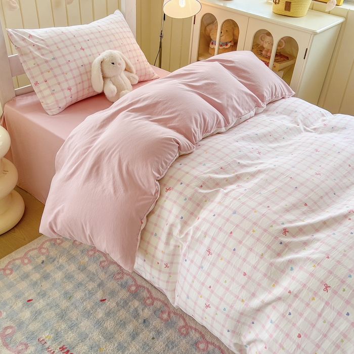 91家纺网 家纺一手货源 找家纺 简冠家纺 2026新款仿棉水洗棉学生三件套宿舍三件套多件套大礼包 爱彩