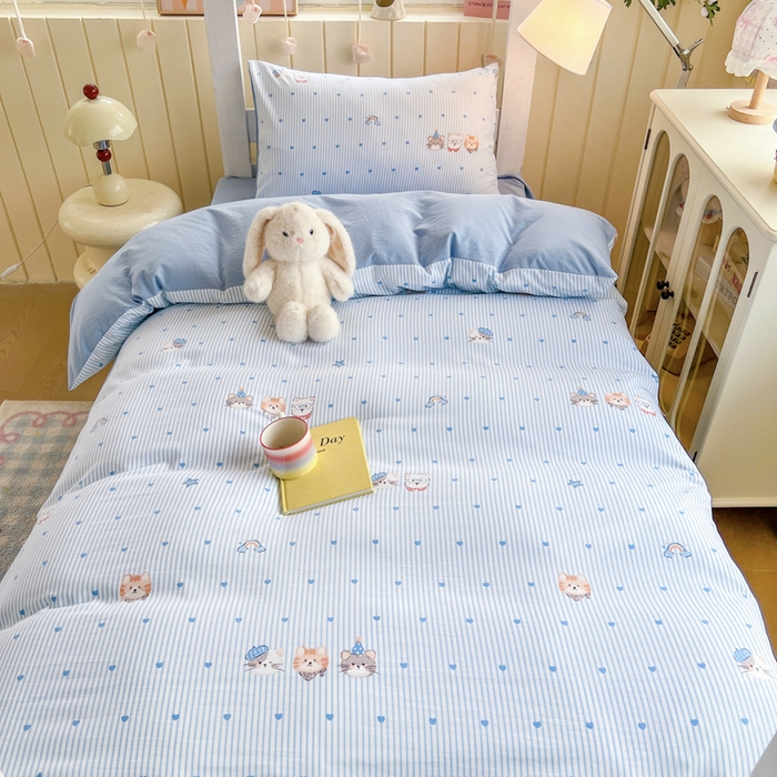 91家纺网 家纺一手货源 找家纺 简冠家纺 2026新款仿棉水洗棉学生三件套宿舍三件套多件套大礼包 宝贝乐园