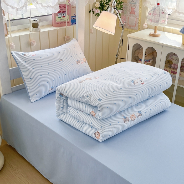 91家纺网 家纺一手货源 找家纺 简冠家纺 2026新款仿棉水洗棉学生三件套宿舍三件套多件套大礼包 宝贝乐园