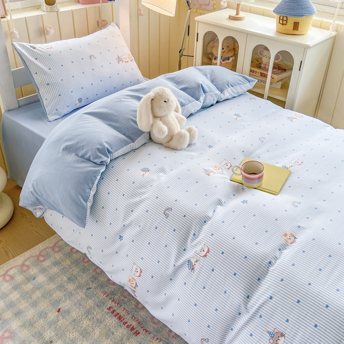 91家纺网 家纺一手货源 找家纺 简冠家纺 2026新款仿棉水洗棉学生三件套宿舍三件套多件套大礼包 宝贝乐园