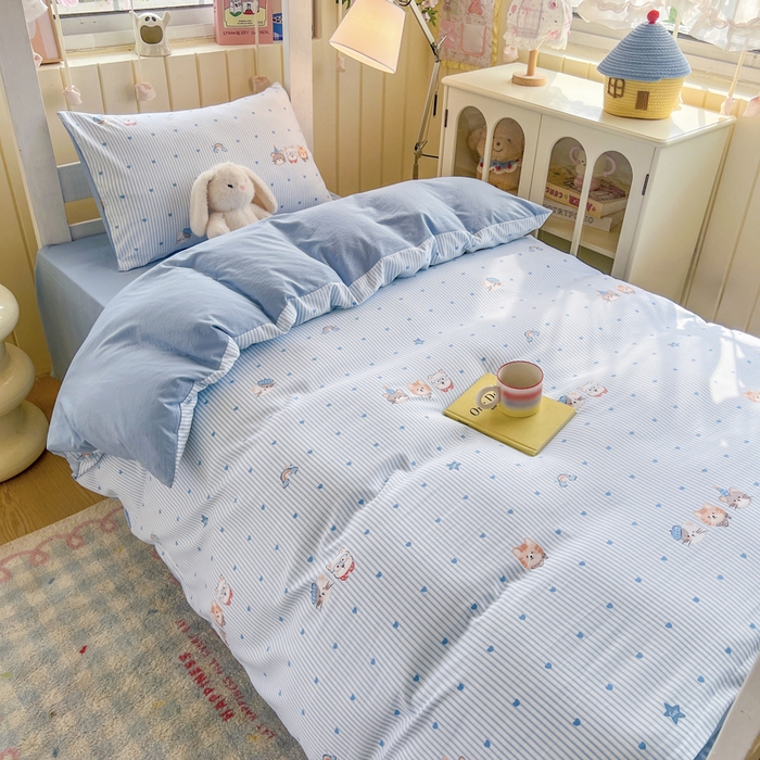 91家纺网 家纺一手货源 找家纺 简冠家纺 2026新款仿棉水洗棉学生三件套宿舍三件套多件套大礼包 宝贝乐园