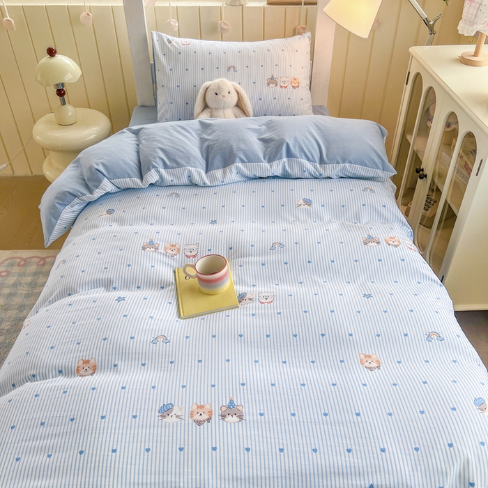 91家纺网 家纺一手货源 找家纺 简冠家纺 2026新款仿棉水洗棉学生三件套宿舍三件套多件套大礼包 宝贝乐园