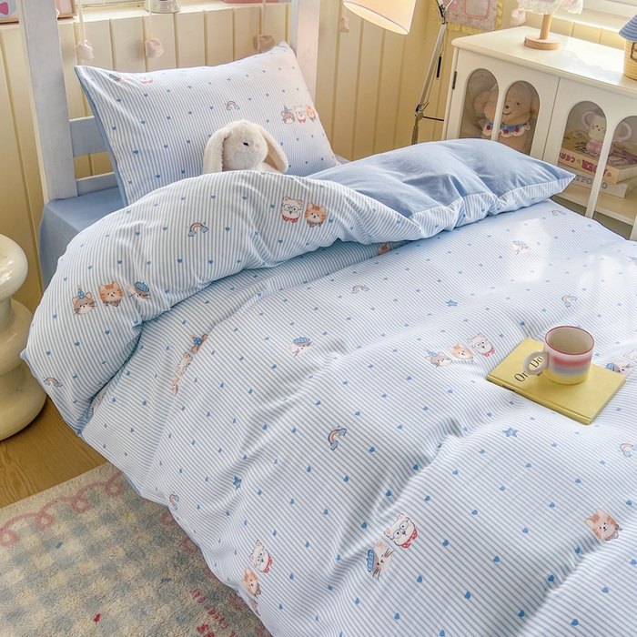 91家纺网 家纺一手货源 找家纺 简冠家纺 2026新款仿棉水洗棉学生三件套宿舍三件套多件套大礼包 宝贝乐园