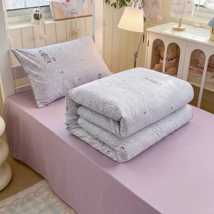 91家纺网 家纺一手货源 找家纺 简冠家纺 2026新款仿棉水洗棉学生三件套宿舍三件套多件套大礼包 公主小妹