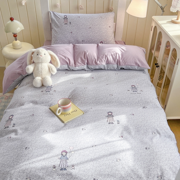 91家纺网 家纺一手货源 找家纺 简冠家纺 2026新款仿棉水洗棉学生三件套宿舍三件套多件套大礼包 公主小妹