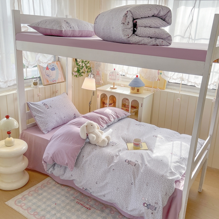 91家纺网 家纺一手货源 找家纺 简冠家纺 2026新款仿棉水洗棉学生三件套宿舍三件套多件套大礼包 公主小妹