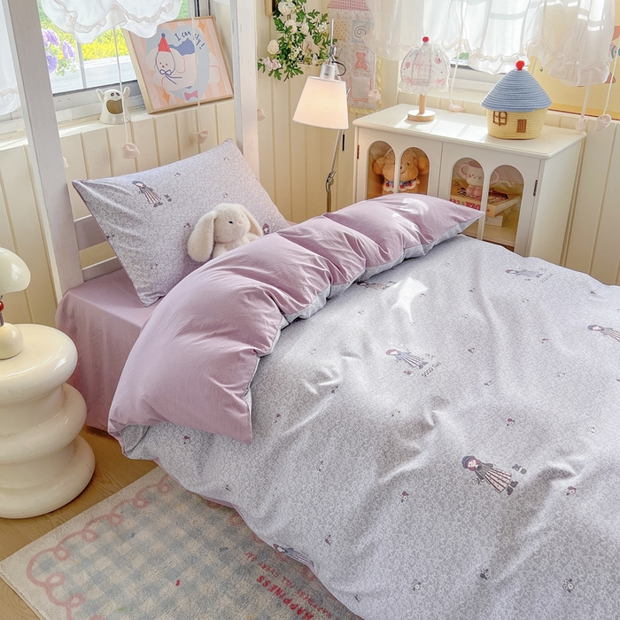 91家纺网 家纺一手货源 找家纺 简冠家纺 2026新款仿棉水洗棉学生三件套宿舍三件套多件套大礼包 公主小妹