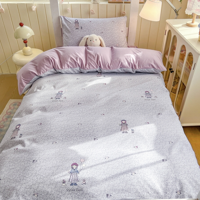 91家纺网 家纺一手货源 找家纺 简冠家纺 2026新款仿棉水洗棉学生三件套宿舍三件套多件套大礼包 公主小妹