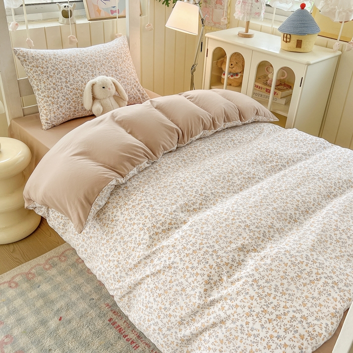 91家纺网 家纺一手货源 找家纺 简冠家纺 2026新款仿棉水洗棉学生三件套宿舍三件套多件套大礼包 花语梦