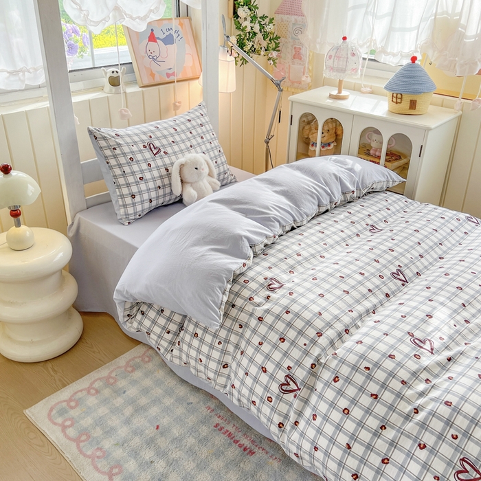 91家纺网 家纺一手货源 找家纺 简冠家纺 2026新款仿棉水洗棉学生三件套宿舍三件套多件套大礼包 冷漫灰