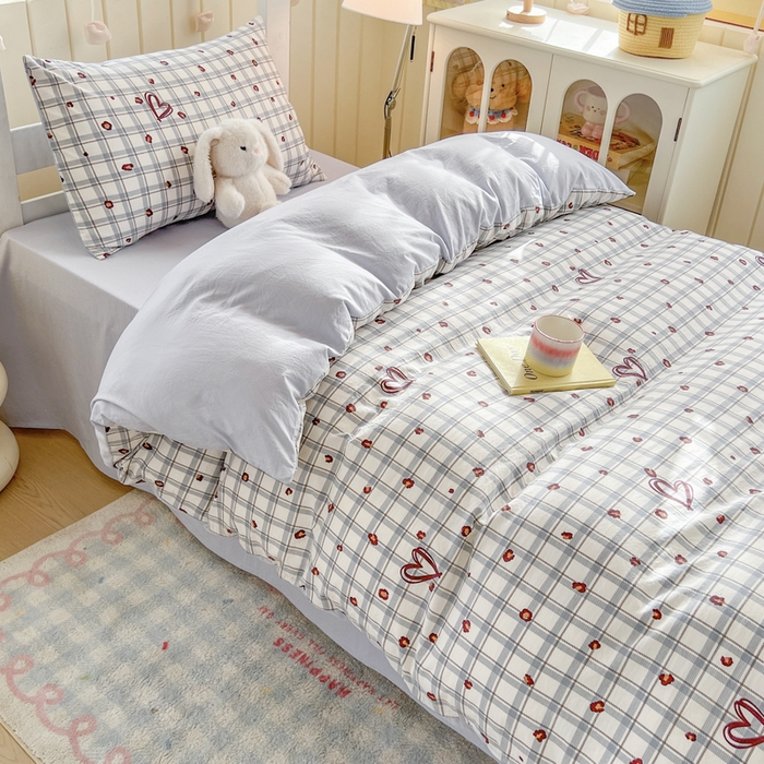 91家纺网 家纺一手货源 找家纺 简冠家纺 2026新款仿棉水洗棉学生三件套宿舍三件套多件套大礼包 冷漫灰