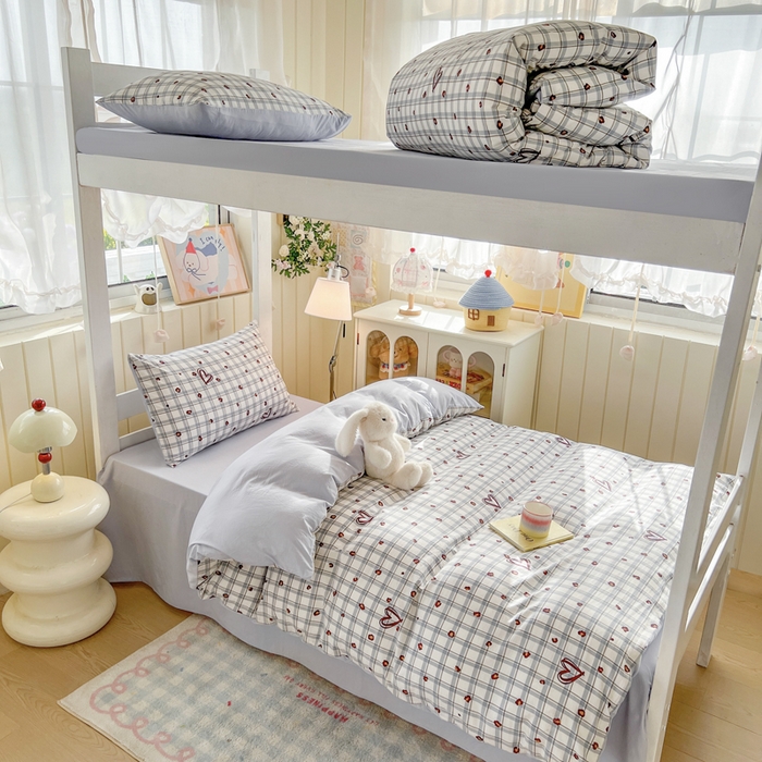 91家纺网 家纺一手货源 找家纺 简冠家纺 2026新款仿棉水洗棉学生三件套宿舍三件套多件套大礼包 冷漫灰