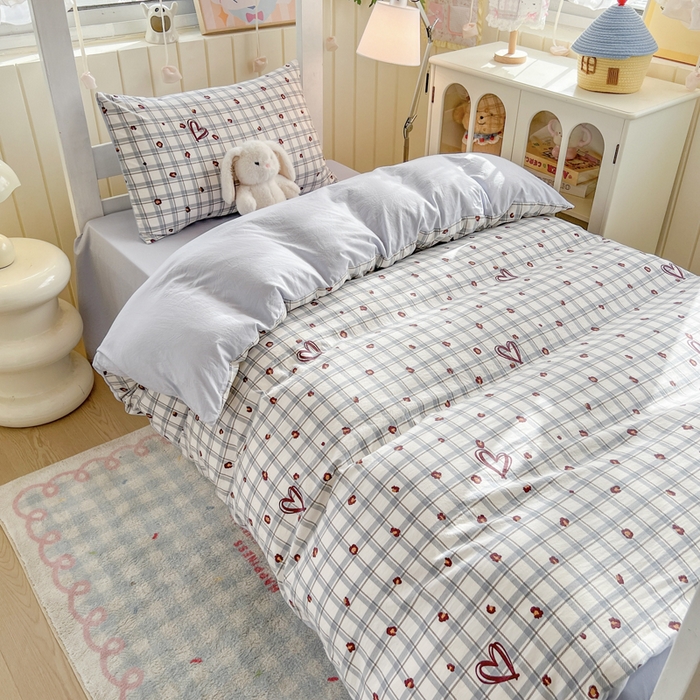 91家纺网 家纺一手货源 找家纺 简冠家纺 2026新款仿棉水洗棉学生三件套宿舍三件套多件套大礼包 冷漫灰