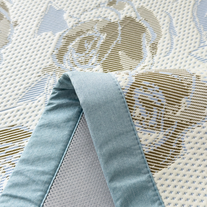 91家纺网 家纺一手货源 找家纺 倾慕家纺 2026新款PE时尚风豆豆凉席花卉系列--床席款 写意玫瑰床席款