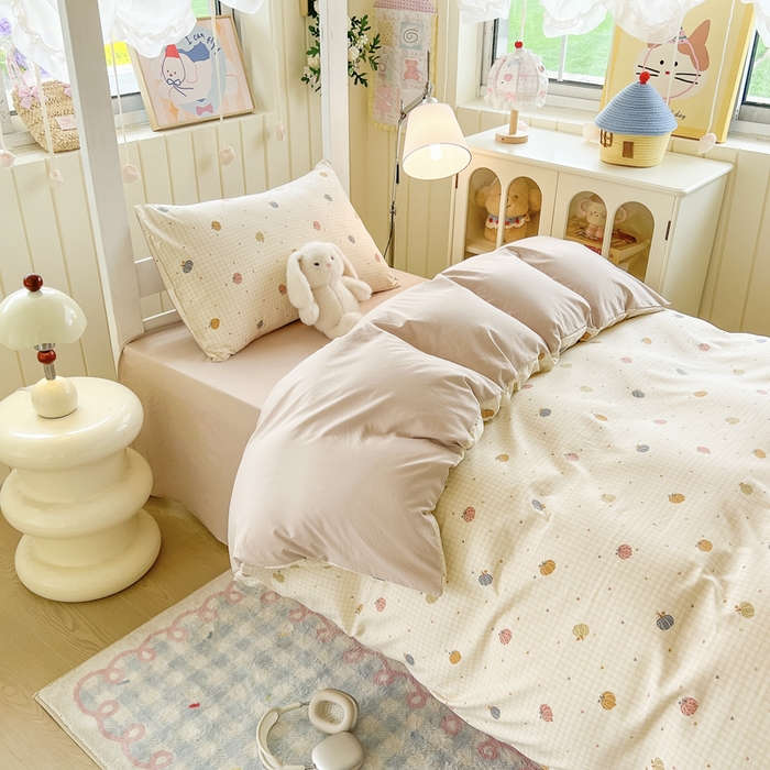 91家纺网 家纺一手货源 找家纺 简冠家纺 2026新款仿棉水洗棉学生三件套宿舍三件套多件套大礼包 迷彩南瓜