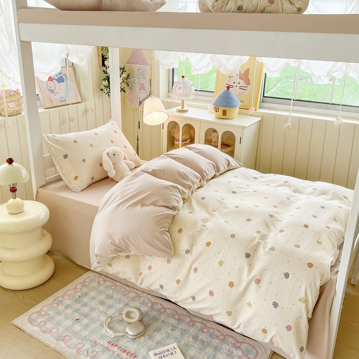 简冠家纺 2026新款仿棉水洗棉学生三件套宿舍三件套多件套大礼包 迷彩南瓜