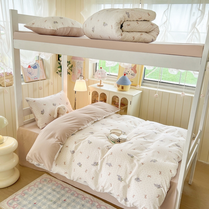 91家纺网 家纺一手货源 找家纺 简冠家纺 2026新款仿棉水洗棉学生三件套宿舍三件套多件套大礼包 葡萄波波