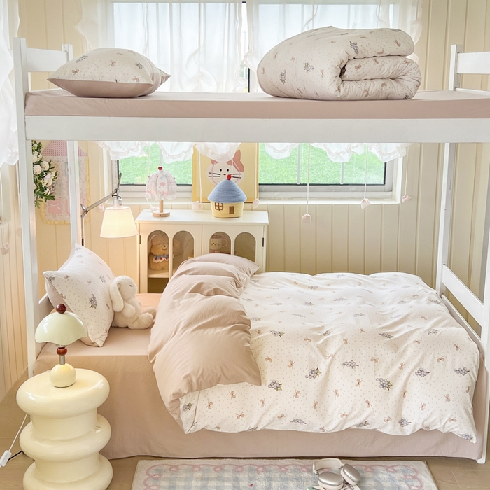 91家纺网 家纺一手货源 找家纺 简冠家纺 2026新款仿棉水洗棉学生三件套宿舍三件套多件套大礼包 葡萄波波