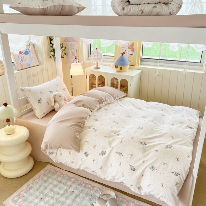 简冠家纺 2026新款仿棉水洗棉学生三件套宿舍三件套多件套大礼包 葡萄波波